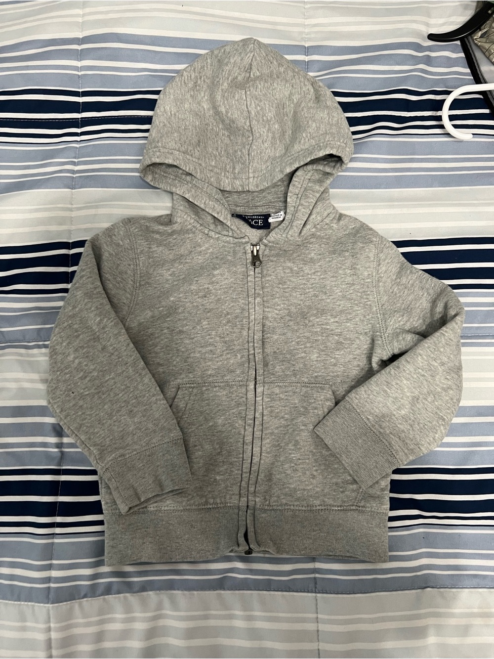 Gray Zip-Up Hooded Sweatshirt for Kids